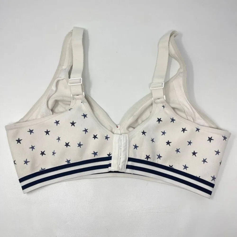 Cacique Lane Bryant Unlined Full Coverage No Wire White Stars Bra Women Size 42D